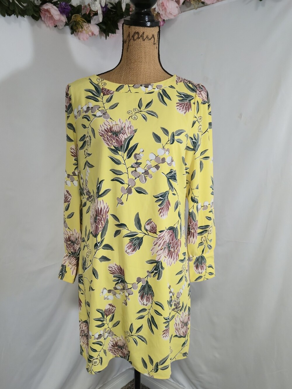 Loft-Women's Yellow Floral Dress